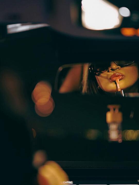 A quiet frame from inside the car