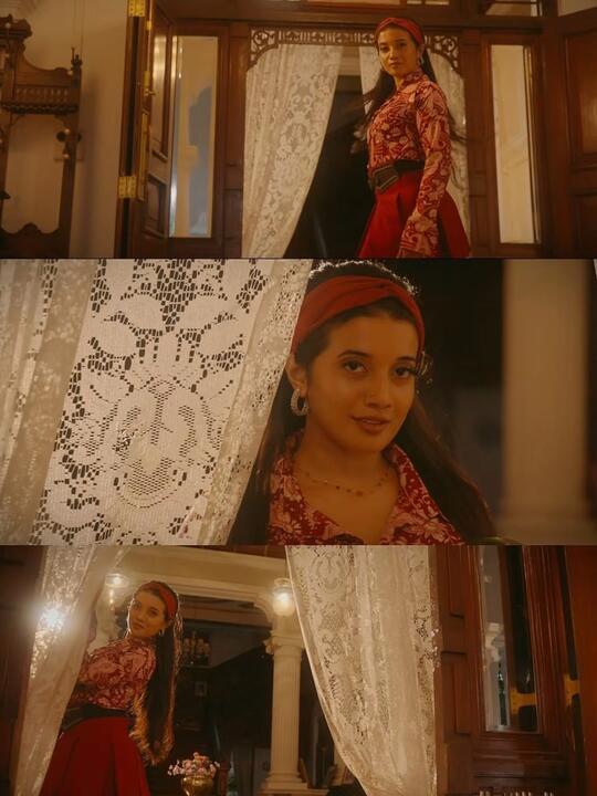 Frames from a costumed performance piece