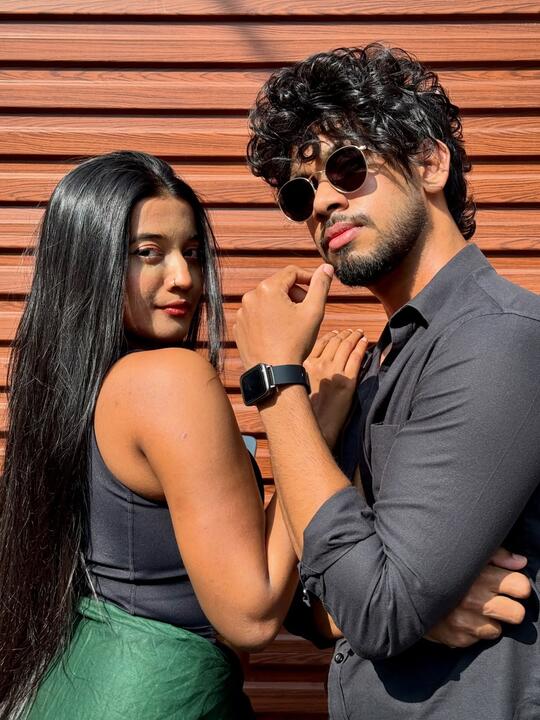 A duo portrait between takes