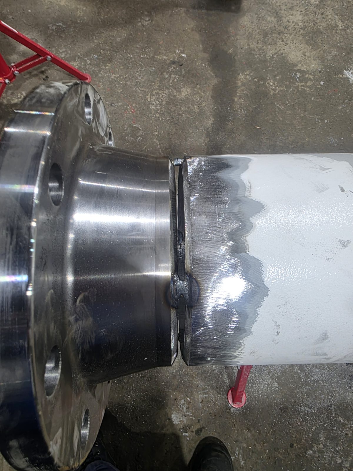 Flange to pipe weld joint preparation