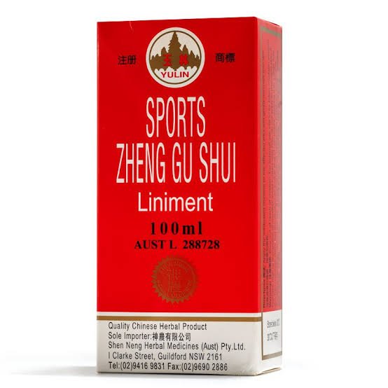 Sports Zheng Gu Shui Liniment 100ml bottle and box